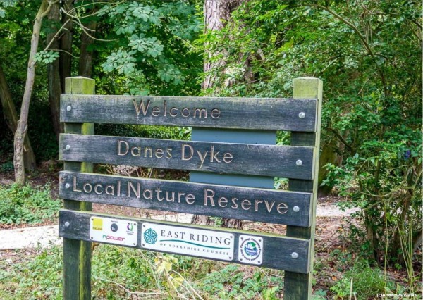 welcome to Danes dyke local nature reserve sign